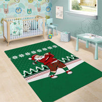 Golfer Santa Christmas Area Rug Xmas Holiday Patterns - Wonder Print Shop