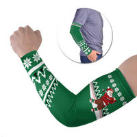 Golfer Santa Christmas Arm Sleeves Xmas Holiday Patterns - Wonder Print Shop