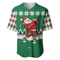 Golfer Santa Christmas Baseball Jersey Xmas Holiday Patterns - Wonder Print Shop