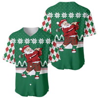 Golfer Santa Christmas Baseball Jersey Xmas Holiday Patterns - Wonder Print Shop
