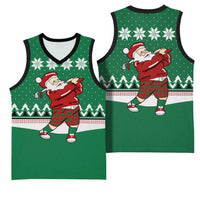 Golfer Santa Christmas Basketball Jersey Xmas Holiday Patterns - Wonder Print Shop