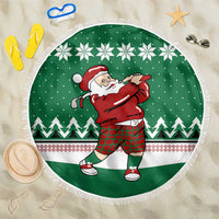 Golfer Santa Christmas Beach Blanket Xmas Holiday Patterns - Wonder Print Shop