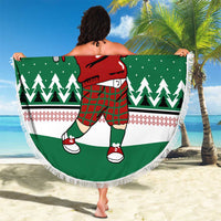 Golfer Santa Christmas Beach Blanket Xmas Holiday Patterns - Wonder Print Shop