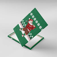 Golfer Santa Christmas Canvas Wall Art Xmas Holiday Patterns - Wonder Print Shop