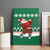 Golfer Santa Christmas Canvas Wall Art Xmas Holiday Patterns - Wonder Print Shop