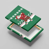 Golfer Santa Christmas Canvas Wall Art Xmas Holiday Patterns - Wonder Print Shop