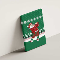 Golfer Santa Christmas Canvas Wall Art Xmas Holiday Patterns - Wonder Print Shop