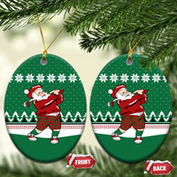 Golfer Santa Christmas Ceramic Ornament Xmas Holiday Patterns - Wonder Print Shop