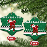 Golfer Santa Christmas Ceramic Ornament Xmas Holiday Patterns - Wonder Print Shop