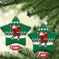 Golfer Santa Christmas Ceramic Ornament Xmas Holiday Patterns - Wonder Print Shop