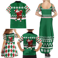 Golfer Santa Christmas Family Matching Summer Maxi Dress and Hawaiian Shirt Xmas Holiday Patterns - Wonder Print Shop