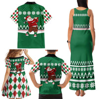 Golfer Santa Christmas Family Matching Tank Maxi Dress and Hawaiian Shirt Xmas Holiday Patterns - Wonder Print Shop