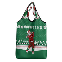 Golfer Santa Christmas Grocery Bag Xmas Holiday Patterns - Wonder Print Shop