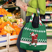 Golfer Santa Christmas Grocery Bag Xmas Holiday Patterns - Wonder Print Shop