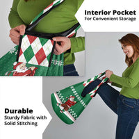 Golfer Santa Christmas Grocery Bag Xmas Holiday Patterns - Wonder Print Shop
