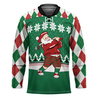 Golfer Santa Christmas Hockey Jersey Xmas Holiday Patterns - Wonder Print Shop