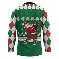 Golfer Santa Christmas Hockey Jersey Xmas Holiday Patterns - Wonder Print Shop