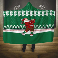 Golfer Santa Christmas Hooded Blanket Xmas Holiday Patterns - Wonder Print Shop