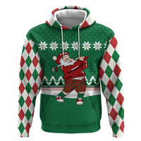 Golfer Santa Christmas Hoodie Xmas Holiday Patterns - Wonder Print Shop