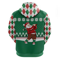 Golfer Santa Christmas Hoodie Xmas Holiday Patterns - Wonder Print Shop