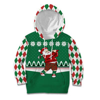 Golfer Santa Christmas Kid Hoodie Xmas Holiday Patterns - Wonder Print Shop
