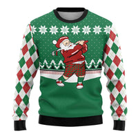 Golfer Santa Christmas Ugly Christmas Sweater Xmas Holiday Patterns - Wonder Print Shop
