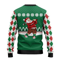 Golfer Santa Christmas Ugly Christmas Sweater Xmas Holiday Patterns - Wonder Print Shop