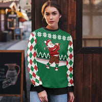 Golfer Santa Christmas Ugly Christmas Sweater Xmas Holiday Patterns - Wonder Print Shop