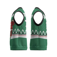 Golfer Santa Christmas Knitted V-Neck Vest Xmas Holiday Patterns - Wonder Print Shop