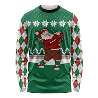 Golfer Santa Christmas Long Sleeve Shirt Xmas Holiday Patterns - Wonder Print Shop