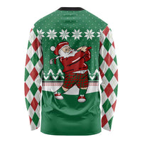Golfer Santa Christmas Long Sleeve Shirt Xmas Holiday Patterns - Wonder Print Shop