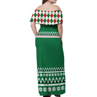 Golfer Santa Christmas Off Shoulder Maxi Dress Xmas Holiday Patterns - Wonder Print Shop