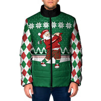 Golfer Santa Christmas Padded Jacket Xmas Holiday Patterns - Wonder Print Shop