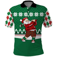 Golfer Santa Christmas Polo Shirt Xmas Holiday Patterns - Wonder Print Shop