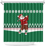 Golfer Santa Christmas Shower Curtain Xmas Holiday Patterns - Wonder Print Shop
