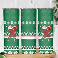 Golfer Santa Christmas Skinny Tumbler Xmas Holiday Patterns - Wonder Print Shop