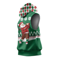 Golfer Santa Christmas Sleeveless Hoodie Xmas Holiday Patterns - Wonder Print Shop