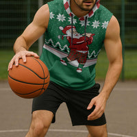 Golfer Santa Christmas Sleeveless Hoodie Xmas Holiday Patterns - Wonder Print Shop