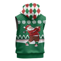 Golfer Santa Christmas Sleeveless Zip Hoodie Xmas Holiday Patterns - Wonder Print Shop