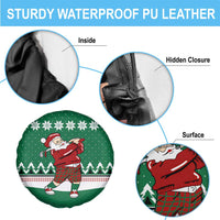 Golfer Santa Christmas Spare Tire Cover Xmas Holiday Patterns - Wonder Print Shop
