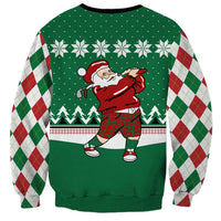 Golfer Santa Christmas Sweatshirt Xmas Holiday Patterns - Wonder Print Shop