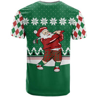 Golfer Santa Christmas T Shirt Xmas Holiday Patterns - Wonder Print Shop