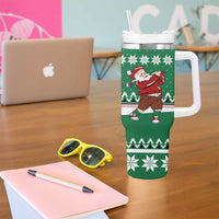 Golfer Santa Christmas Tumbler With Handle Xmas Holiday Patterns - Wonder Print Shop
