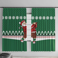 Golfer Santa Christmas Window Curtain Xmas Holiday Patterns - Wonder Print Shop