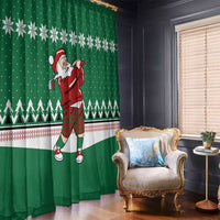 Golfer Santa Christmas Window Curtain Xmas Holiday Patterns - Wonder Print Shop