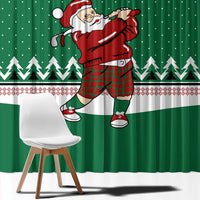 Golfer Santa Christmas Window Curtain Xmas Holiday Patterns - Wonder Print Shop