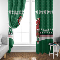 Golfer Santa Christmas Window Curtain Xmas Holiday Patterns - Wonder Print Shop