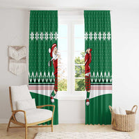 Golfer Santa Christmas Window Curtain Xmas Holiday Patterns - Wonder Print Shop