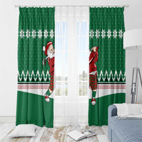 Golfer Santa Christmas Window Curtain Xmas Holiday Patterns - Wonder Print Shop