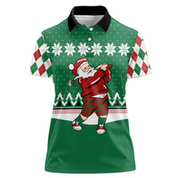 Golfer Santa Christmas Women Polo Shirt Xmas Holiday Patterns - Wonder Print Shop